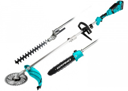 Аккумуляторный триммер газонный Grand АТГ-20 4в1 (Высоторез + Кусторез)