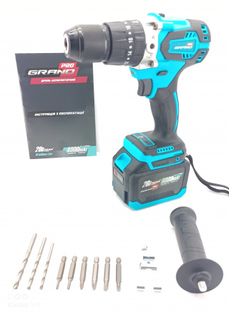 Набір акумуляторних інструментів  Grand № 4 PROF (МШУ-20BL/PRO + ДА-20UBL + АГ-800UBL + ПА-20/26BL)