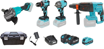 Набір акумуляторних інструментів Grand № 4 NEW ( МШУ-125/20BL Quick fix +ДА-20/50UBL+ Grand АГ-700BL HS+ПА-20/26 BL)